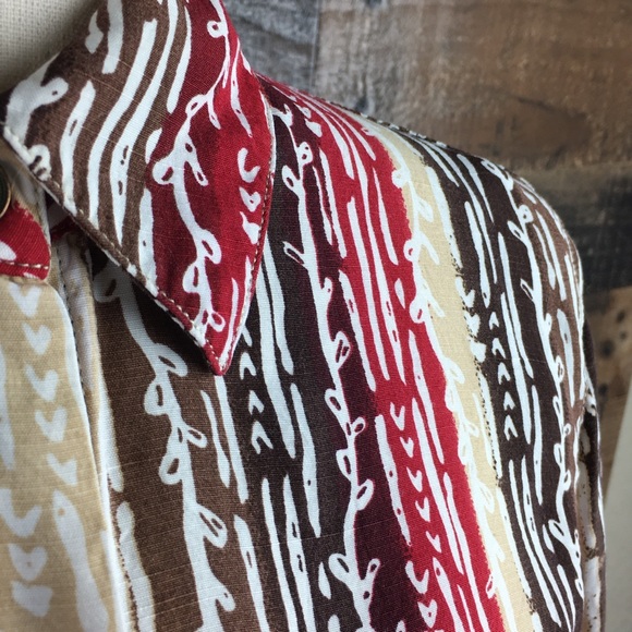 Alfred Dunner Print Button Down Top Shirt Size 8 - Picture 7 of 13